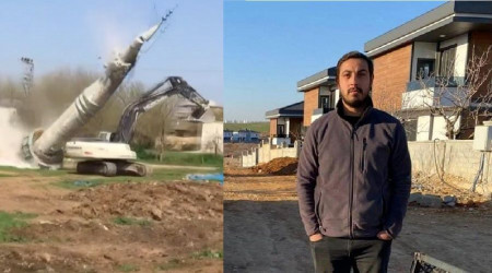 Kontrollü minare yıkımında facia: 1 ölü