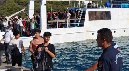 Ortaca açıklarında çok sayıda göçmen yakalandı