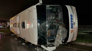 Samsun'da otobüs yan yattı: 7 kişi yaralandı