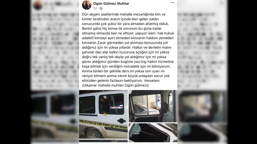Silahlı saldırıya uğrayan muhtar: Benim şahsi hiç kimse ile sorunum yok'