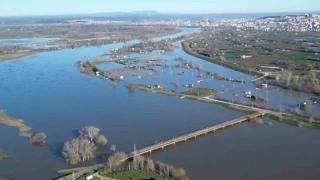 Edirne'de Meriç Nehri taştı