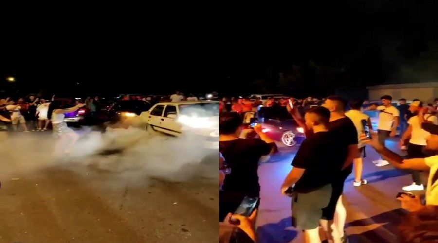 Eğlence için yolu kapatıp, lastik yaktılar