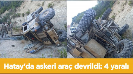 Hatay'da askeri araç devrildi: 4 yaralı