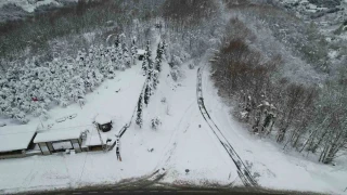 Zonguldak'ta beyaz güzellik havadan görüntülendi